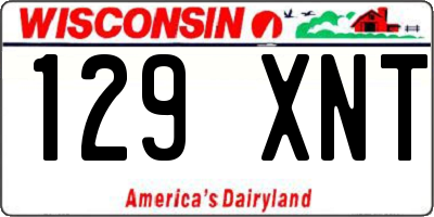 WI license plate 129XNT