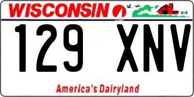 WI license plate 129XNV