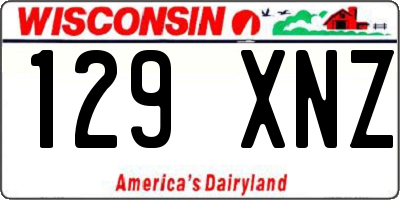WI license plate 129XNZ