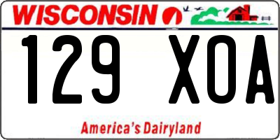 WI license plate 129XOA