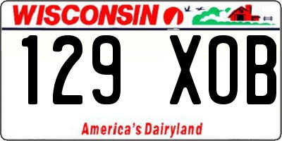 WI license plate 129XOB