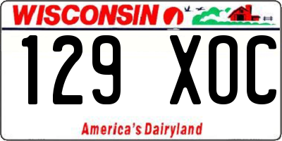 WI license plate 129XOC