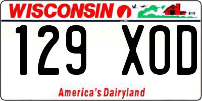 WI license plate 129XOD