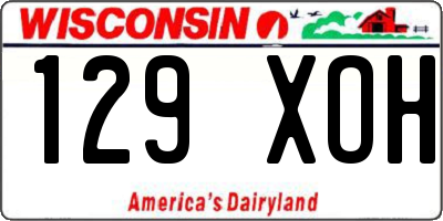 WI license plate 129XOH