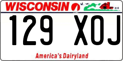 WI license plate 129XOJ