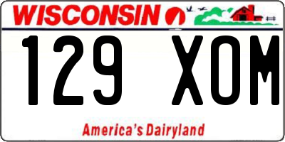WI license plate 129XOM