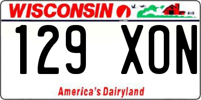 WI license plate 129XON