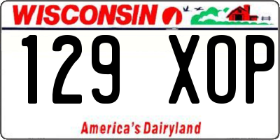 WI license plate 129XOP