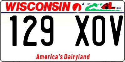 WI license plate 129XOV