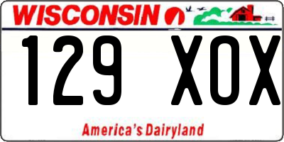 WI license plate 129XOX