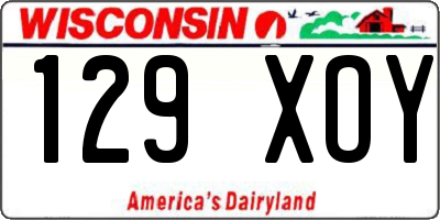 WI license plate 129XOY