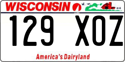WI license plate 129XOZ