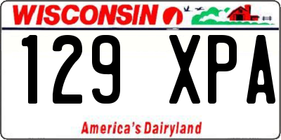 WI license plate 129XPA