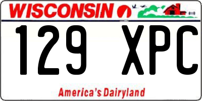WI license plate 129XPC