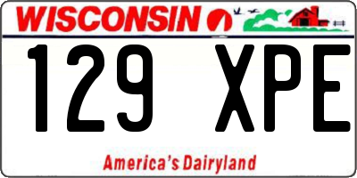 WI license plate 129XPE