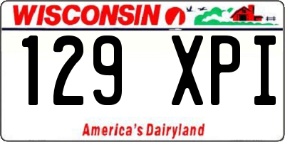 WI license plate 129XPI