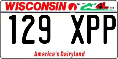 WI license plate 129XPP