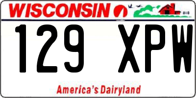 WI license plate 129XPW