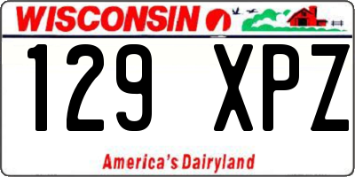WI license plate 129XPZ