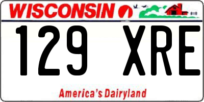 WI license plate 129XRE