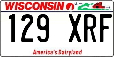 WI license plate 129XRF