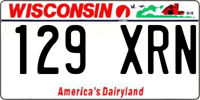 WI license plate 129XRN