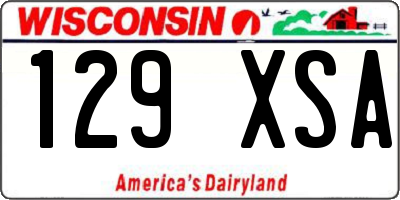 WI license plate 129XSA