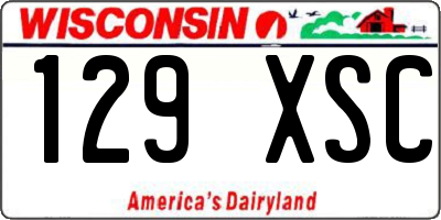 WI license plate 129XSC