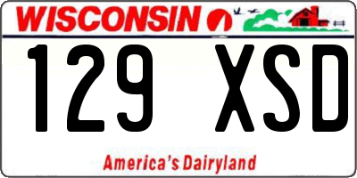 WI license plate 129XSD
