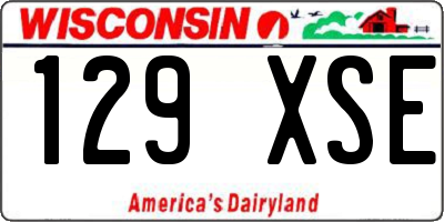 WI license plate 129XSE
