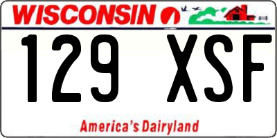WI license plate 129XSF