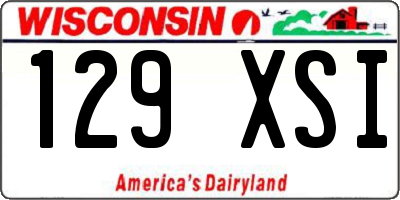 WI license plate 129XSI