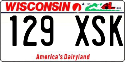 WI license plate 129XSK