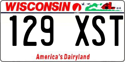 WI license plate 129XST