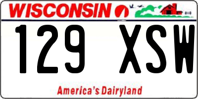 WI license plate 129XSW