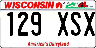 WI license plate 129XSX