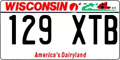 WI license plate 129XTB