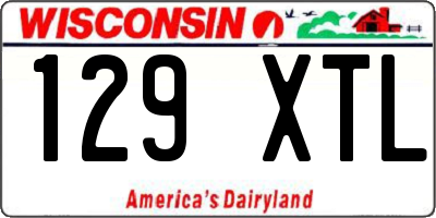 WI license plate 129XTL