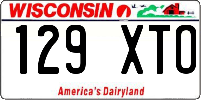 WI license plate 129XTO