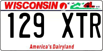 WI license plate 129XTR