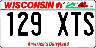 WI license plate 129XTS