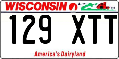 WI license plate 129XTT