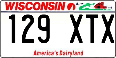 WI license plate 129XTX