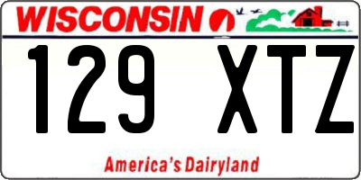 WI license plate 129XTZ