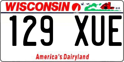 WI license plate 129XUE