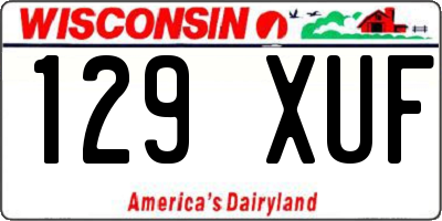 WI license plate 129XUF