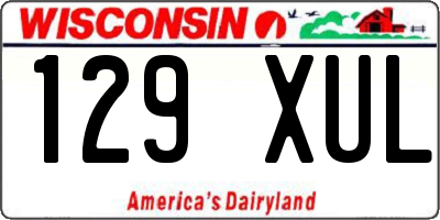 WI license plate 129XUL