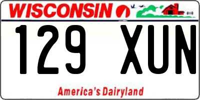WI license plate 129XUN