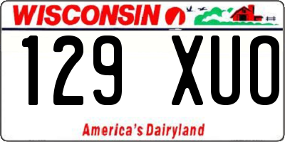 WI license plate 129XUO