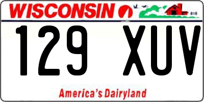 WI license plate 129XUV